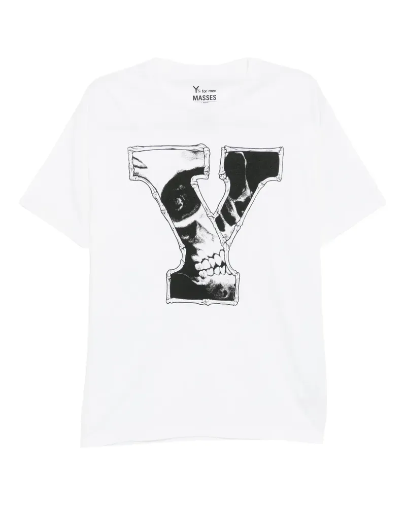 Yohji Yamamoto T-Shirt mit grafischem Print - Weiß Weiß