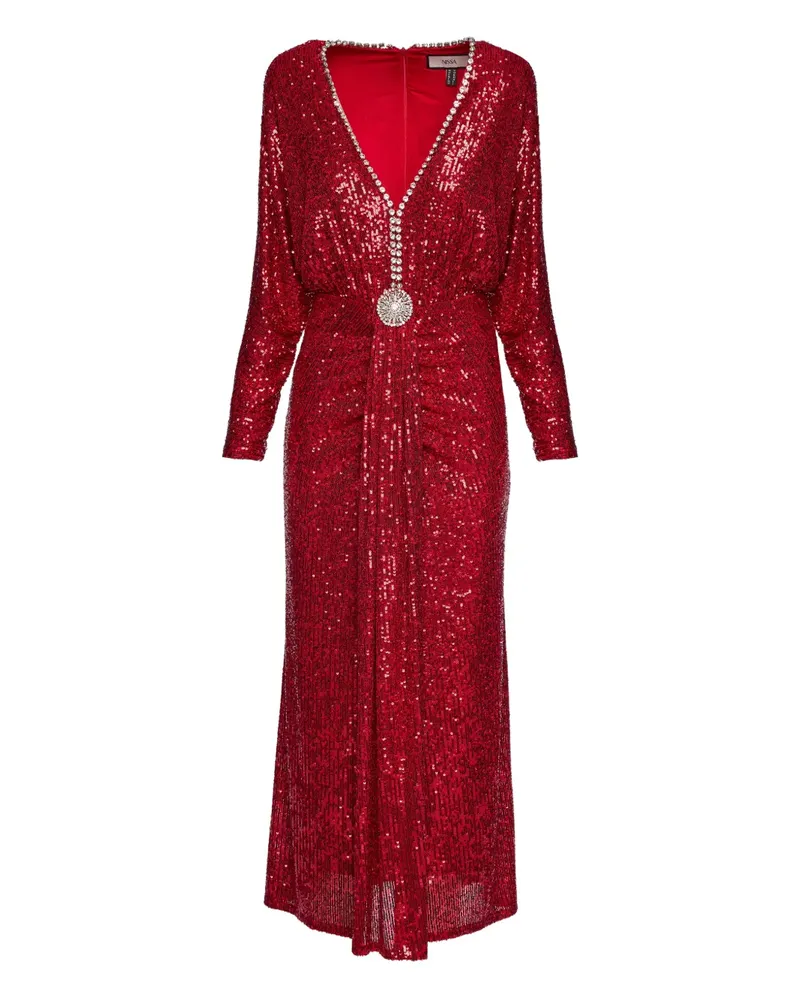 NISSA embellished sequined maxi dress - Rot Rot