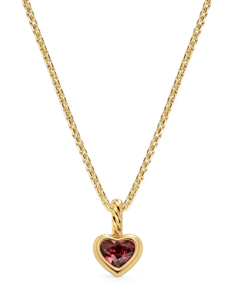 David Yurman Herz-Amulett mit rotem Rhodolith - Gold Gold