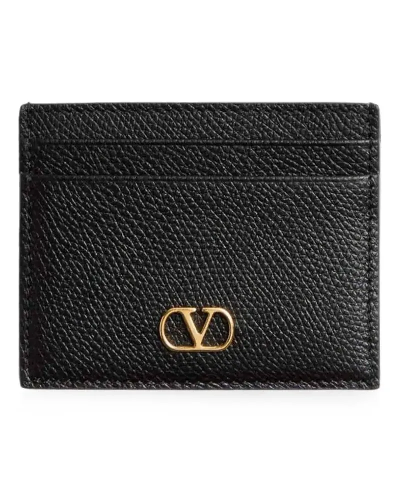 Valentino Garavani VLogo grain leather cardholder - Schwarz Schwarz
