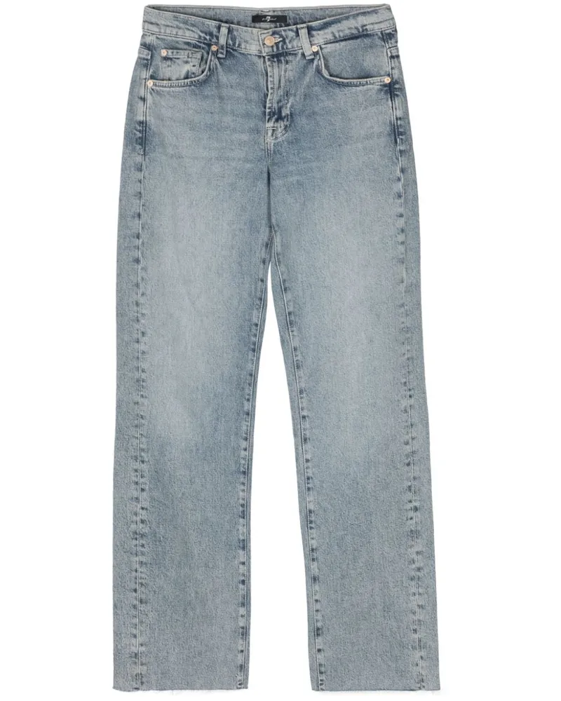 7 for all mankind Halbhohe Tess Straight-Leg-Jeans - Blau Blau