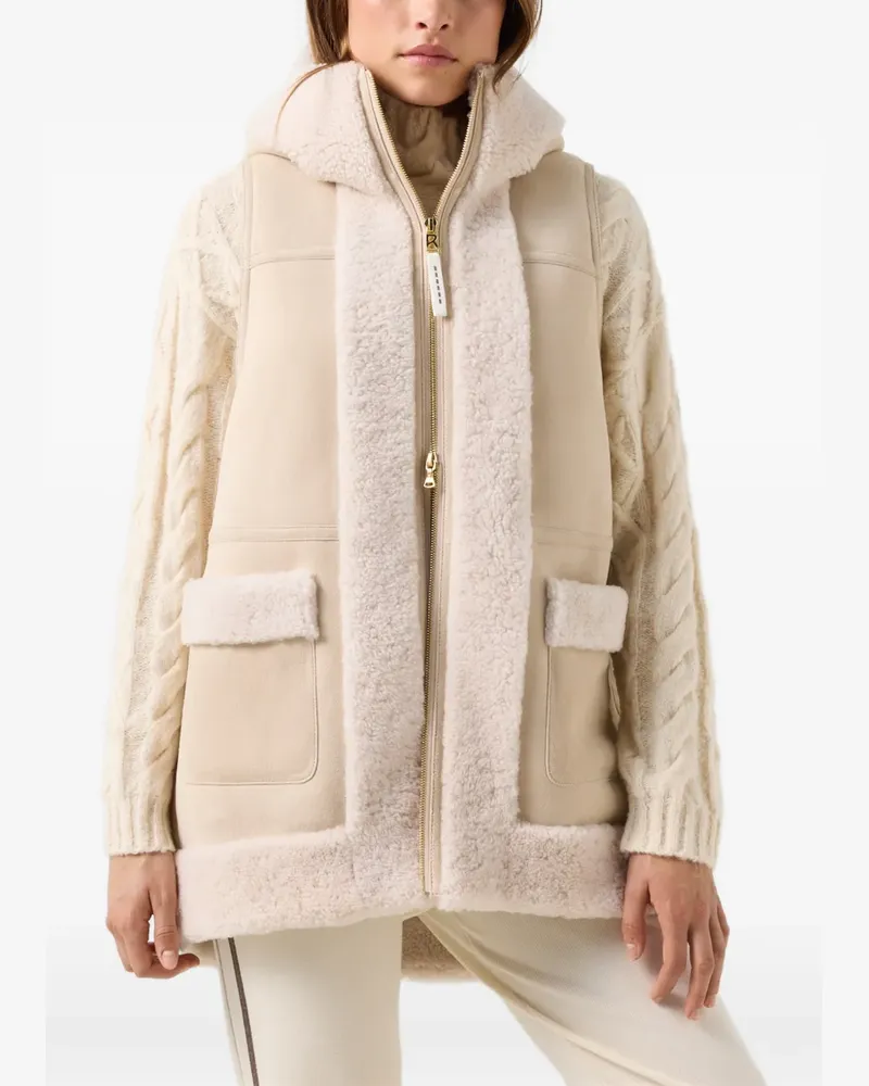 Bogner Lona Kapuzenweste mit Shearling-Besatz - Nude Nude