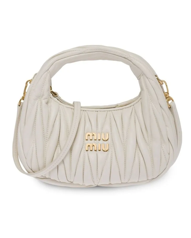 Miu Miu Mini Wander Schultertasche Weiß