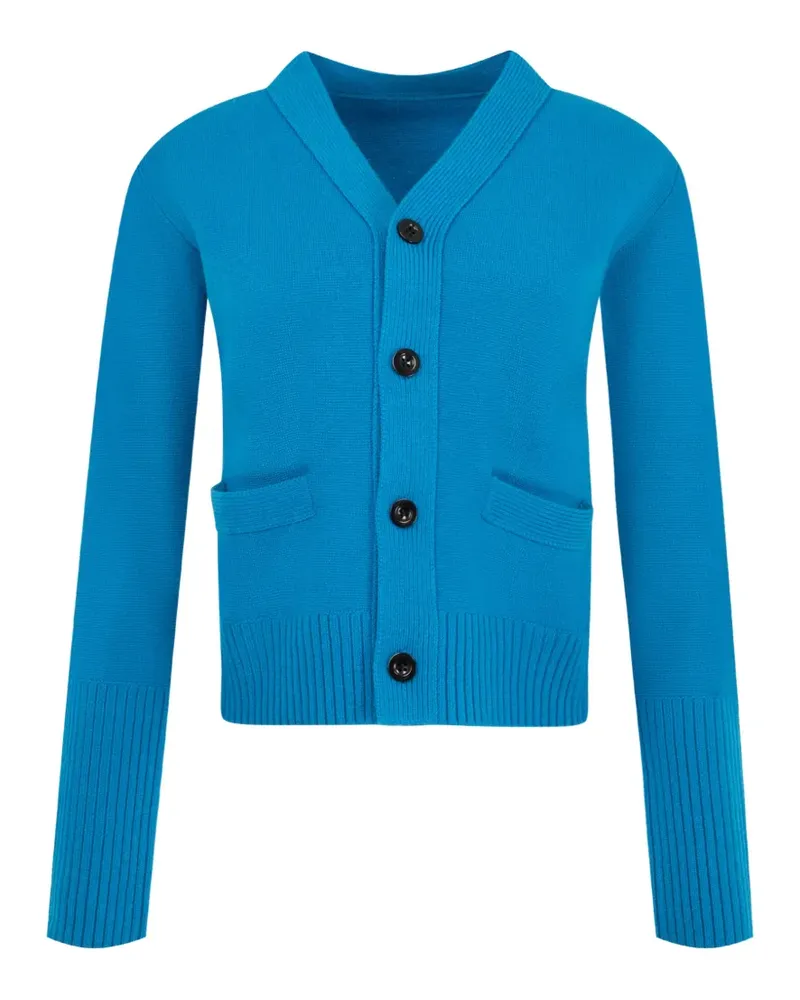 Sacai Gerippter Cardigan - Blau Blau