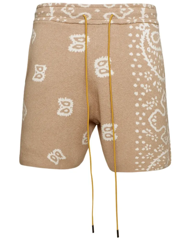 RHUDE Shorts mit Bandana-Print - Nude Nude