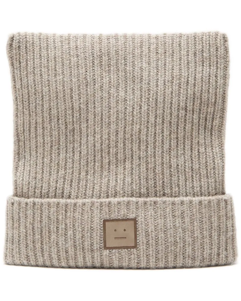 Acne Studios Beanie mit Face-Logo - Nude Nude