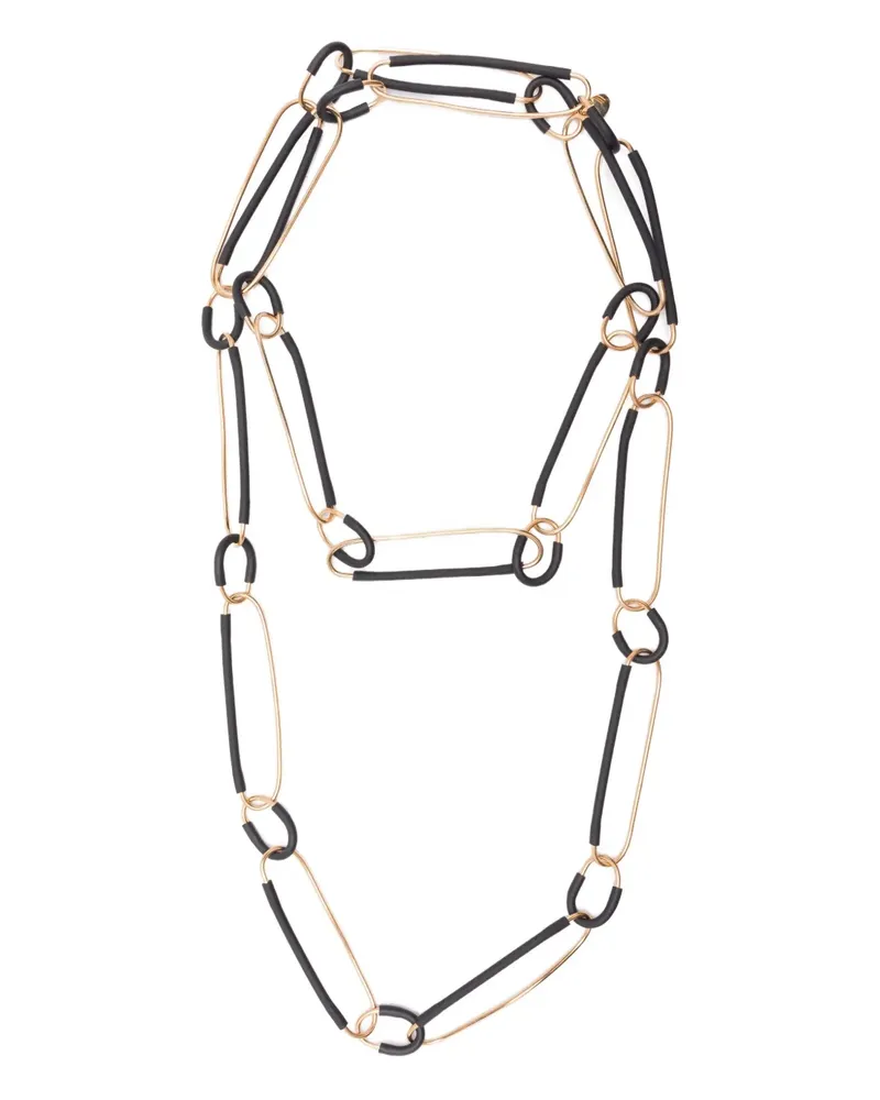 Liviana Conti Halskette mit Lederbesatz - Gold Gold