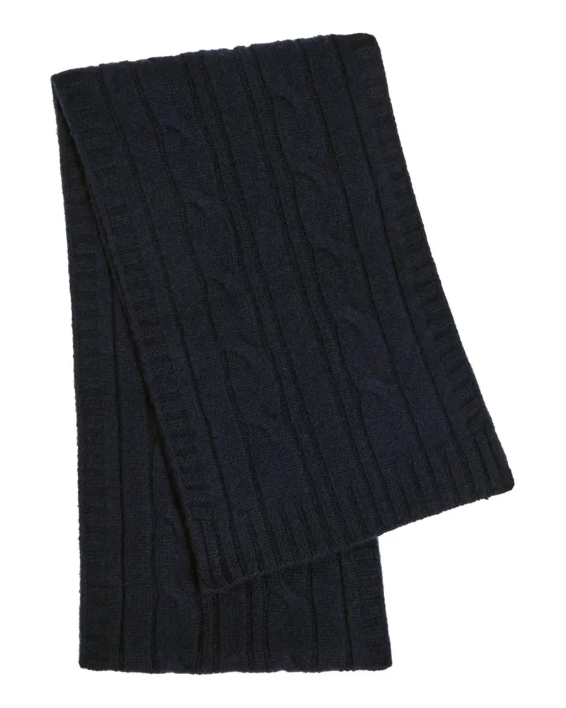 John Smedley Wooton Schal mit Zopfmuster - Blau Blau