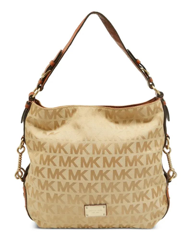Michael Kors Schultertasche mit Monogrammmuster - Nude Nude