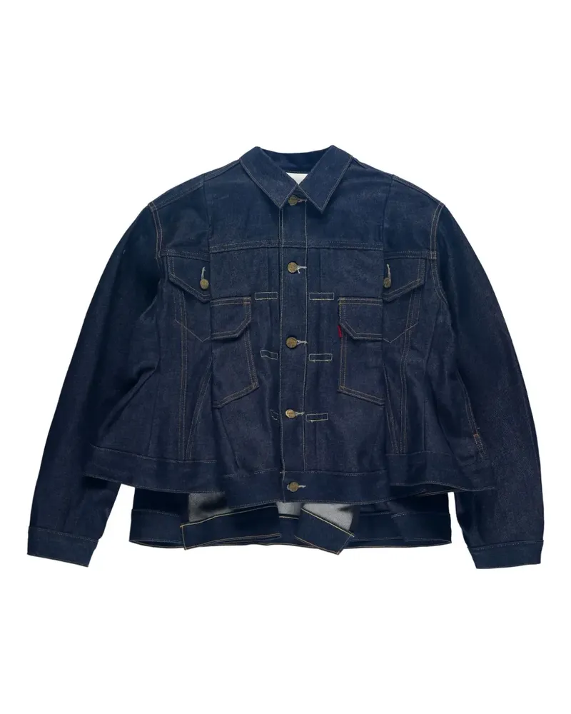 Sacai x Levi's Jeansjacke mit Falten - Blau Blau