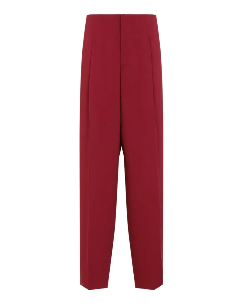 Alberta Ferretti Straight-Leg-Hose mit Falten - Rot Rot