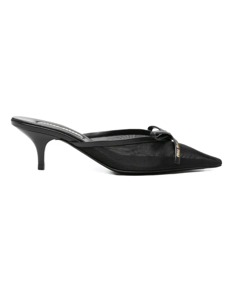 Miu Miu bow-detail pointed-toe mules - Schwarz Schwarz