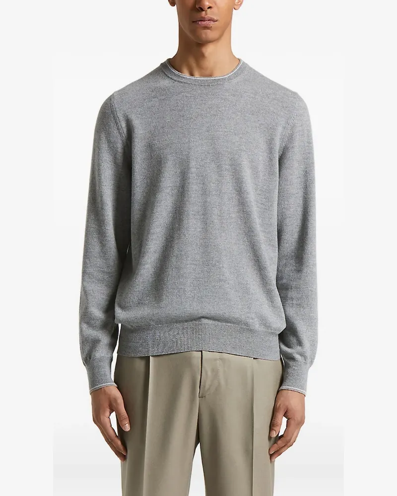 Peserico Gerippter Pullover mit rundem Ausschnitt - Grau Grau