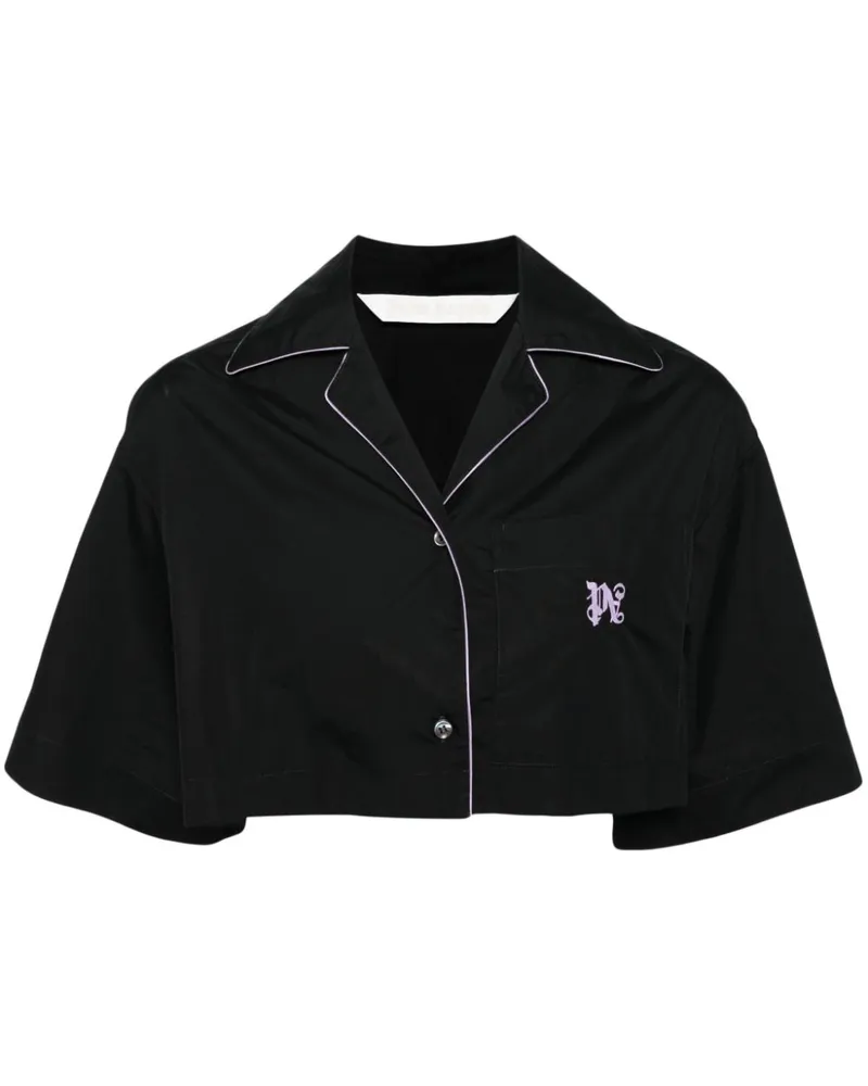 Palm Angels Cropped-Hemd - Schwarz Schwarz