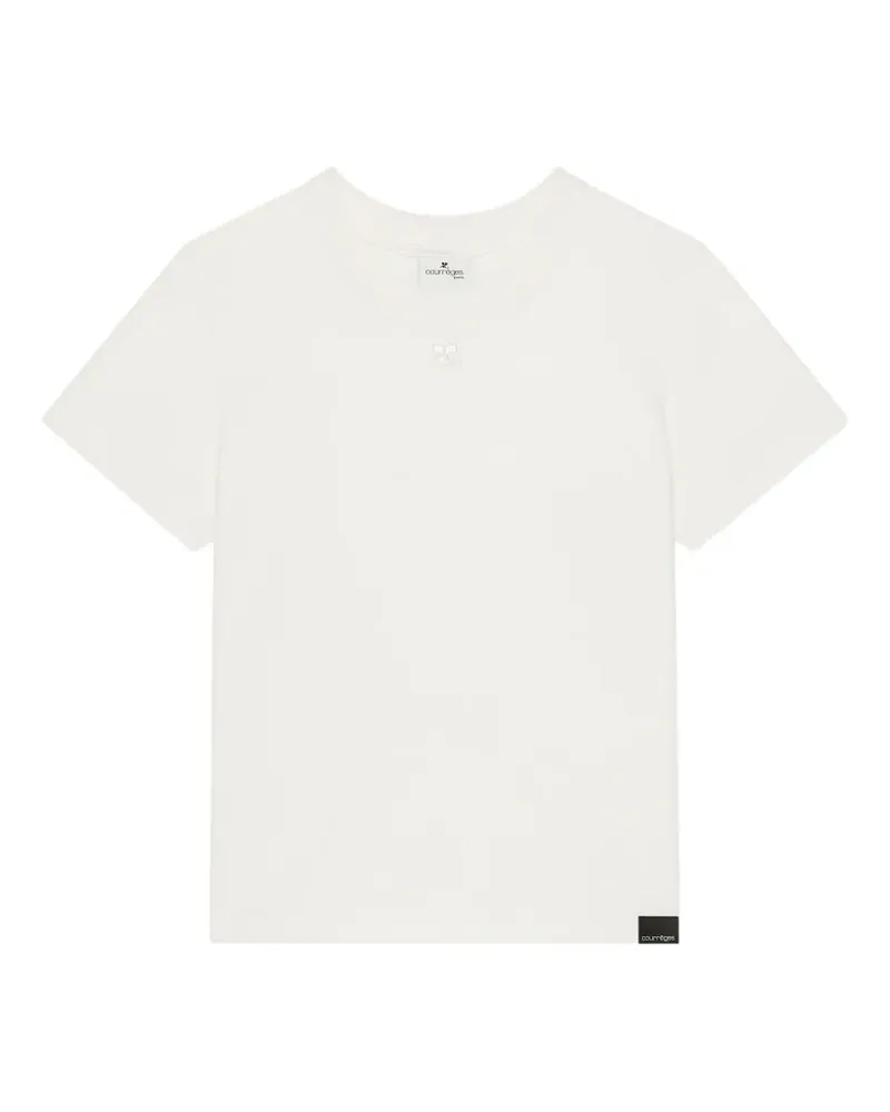 Courrèges T-Shirt mit Logo-Patch - Weiß Weiß