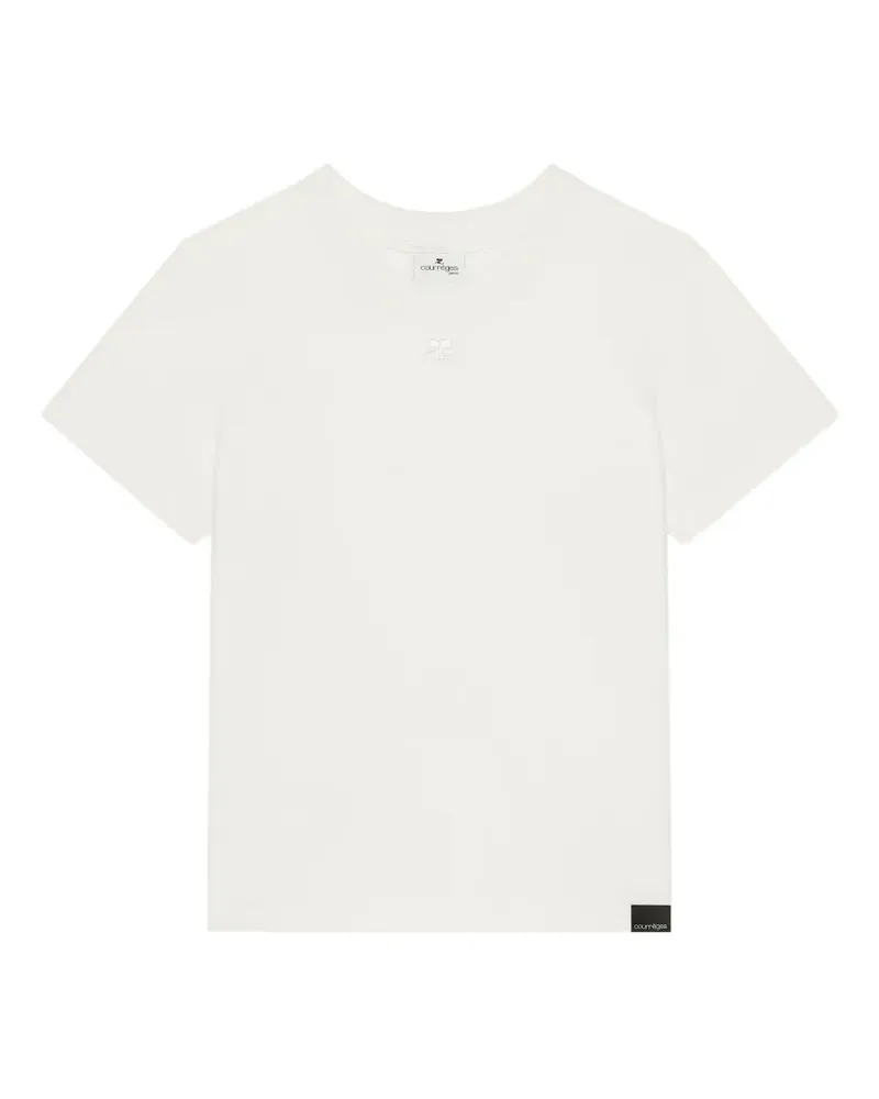 Courrèges T-Shirt mit Logo-Patch - Weiß Weiß