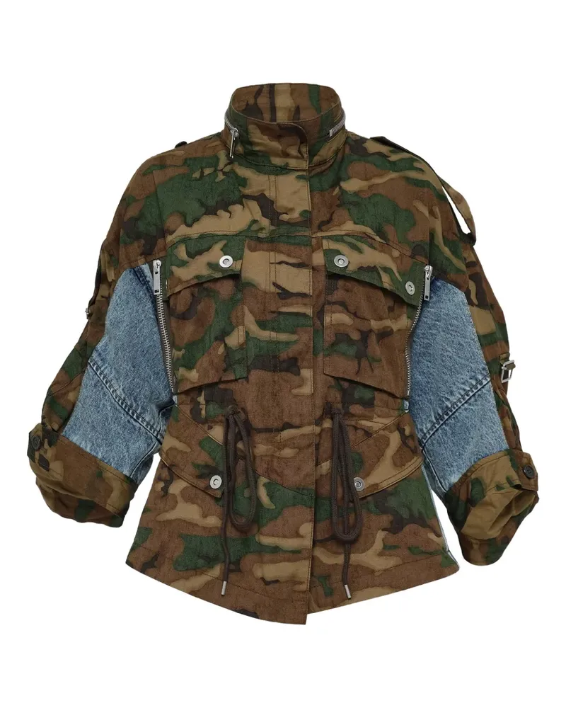 3.1 phillip lim Jeansjacke mit Camouflage-Einsatz - Blau Blau