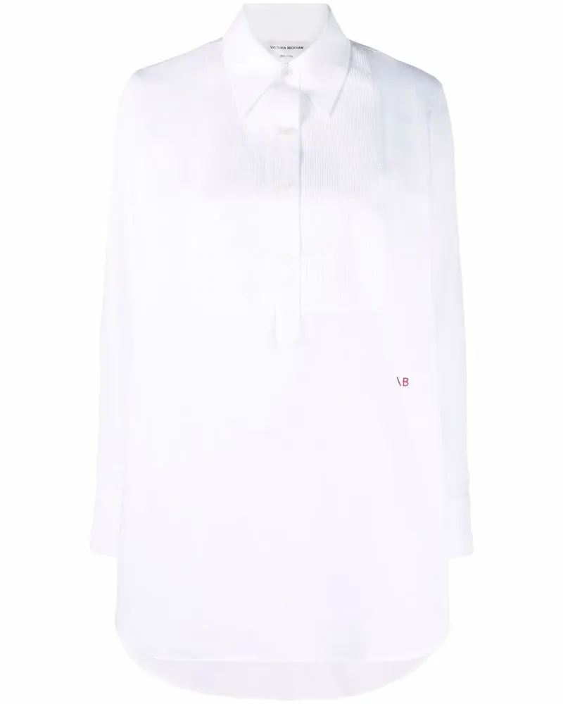 Victoria Beckham Langarmshirt mit Logo - Weiß Weiß