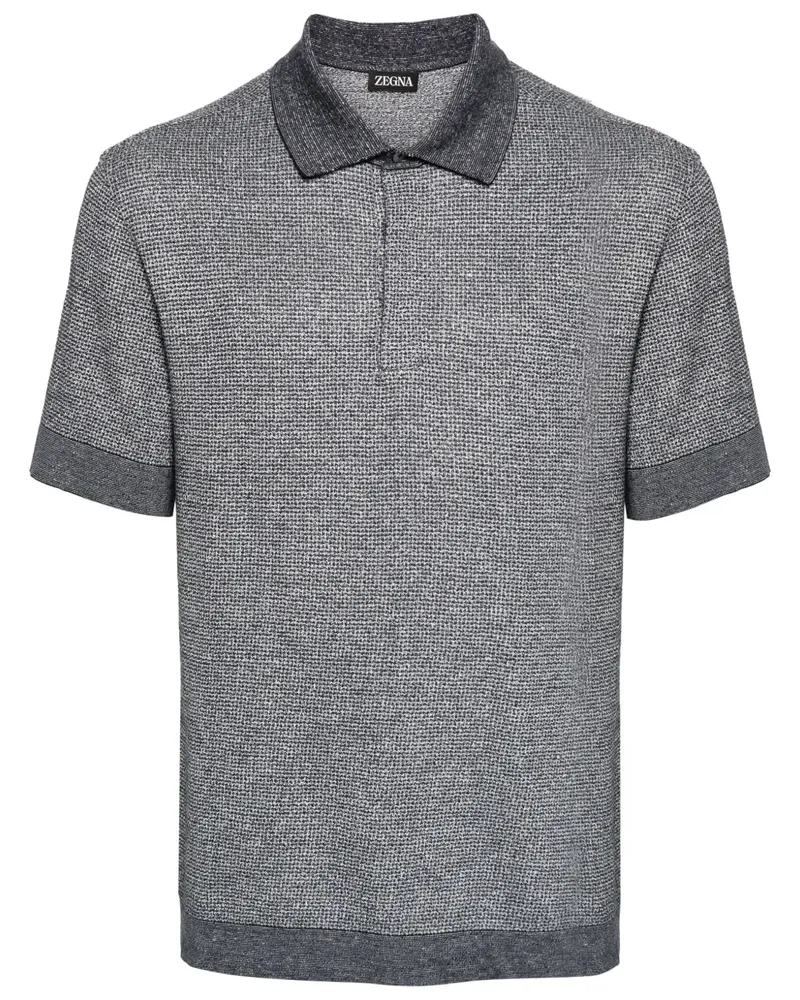 Ermenegildo Zegna Meliertes Poloshirt - Blau Blau