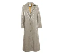 Pre-owned Mantel mit Kroko-Optik - Nude