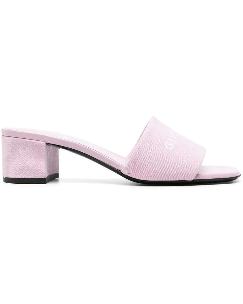 Givenchy Canvas-Mules mit Logo-Print - Rosa Rosa