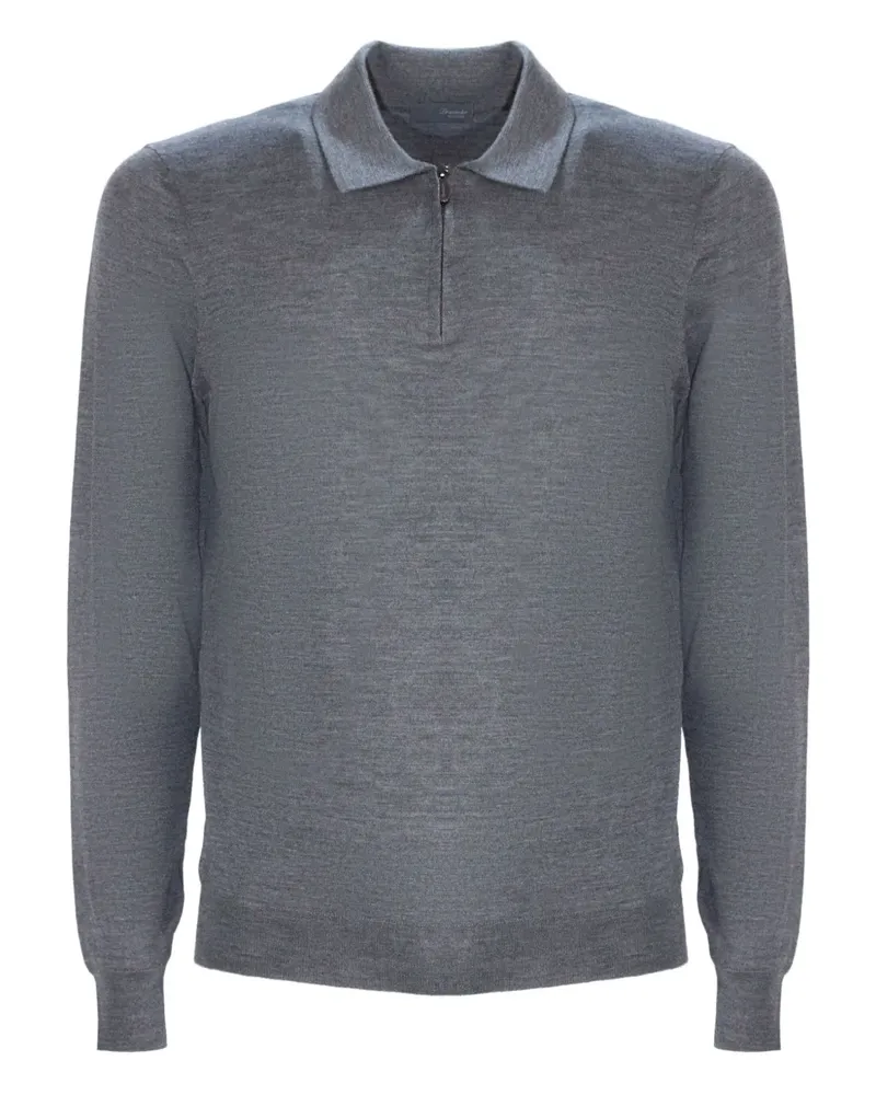 Drumohr  Poloshirt mit Reißverschluss - Grau Grau
