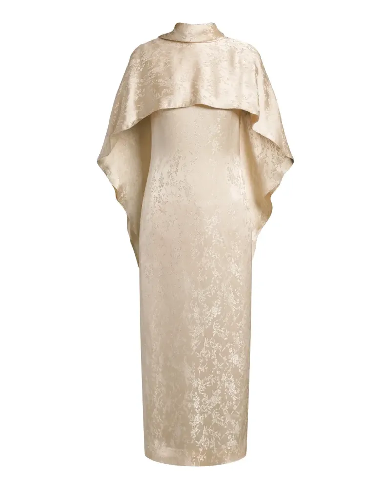 Alberta Ferretti Cape-Midikleid aus Blumen-Jacquard - Nude Nude