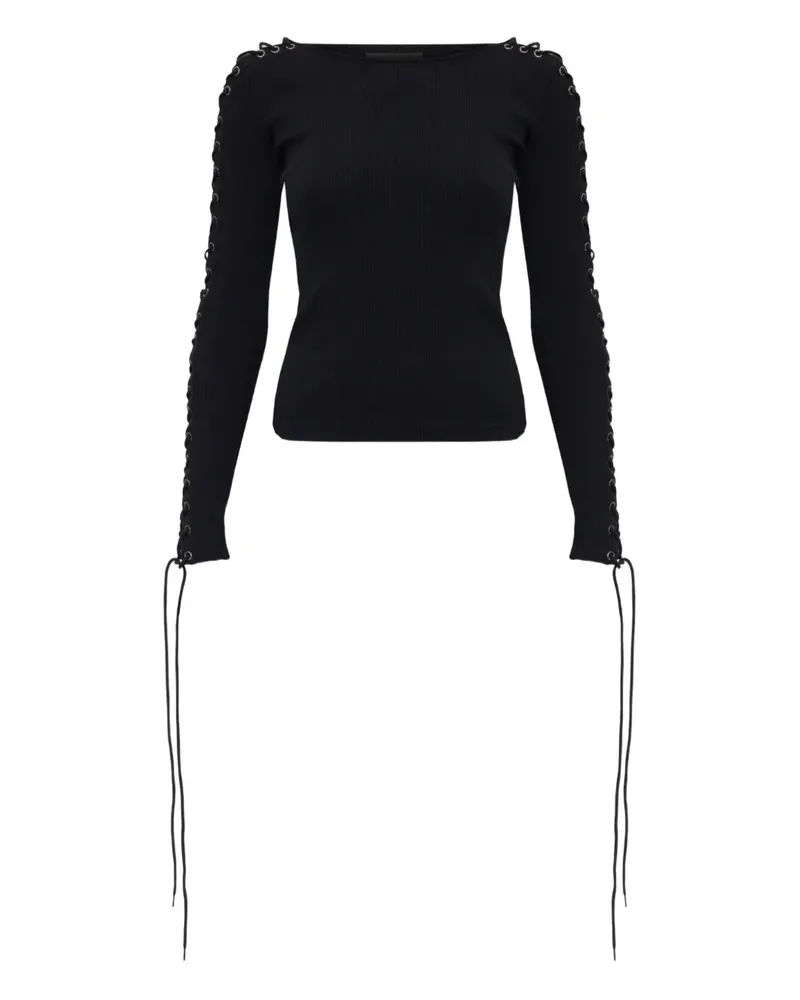 Balenciaga Eyelet lace-up top - Schwarz Schwarz