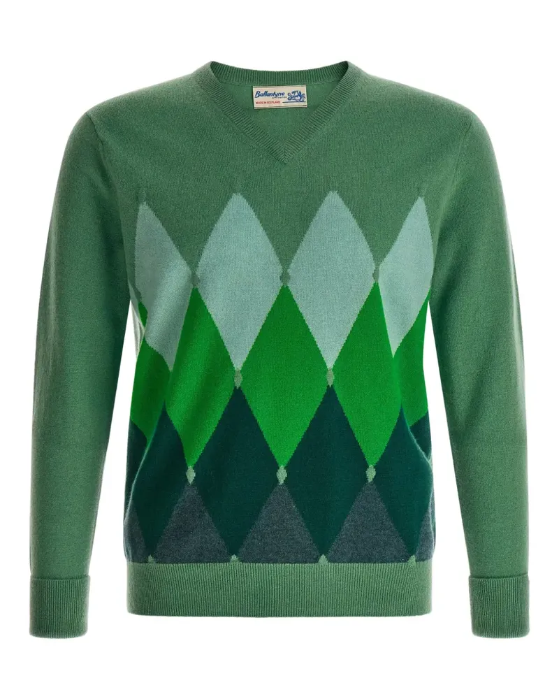 Ballantyne diamond-intarsia sweater - Grün Grün