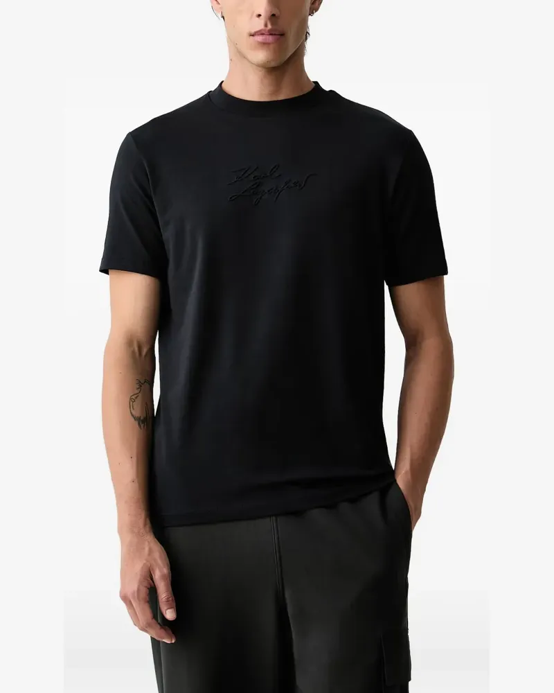Karl Lagerfeld T-Shirt mit Logo-Stickerei - Blau Blau
