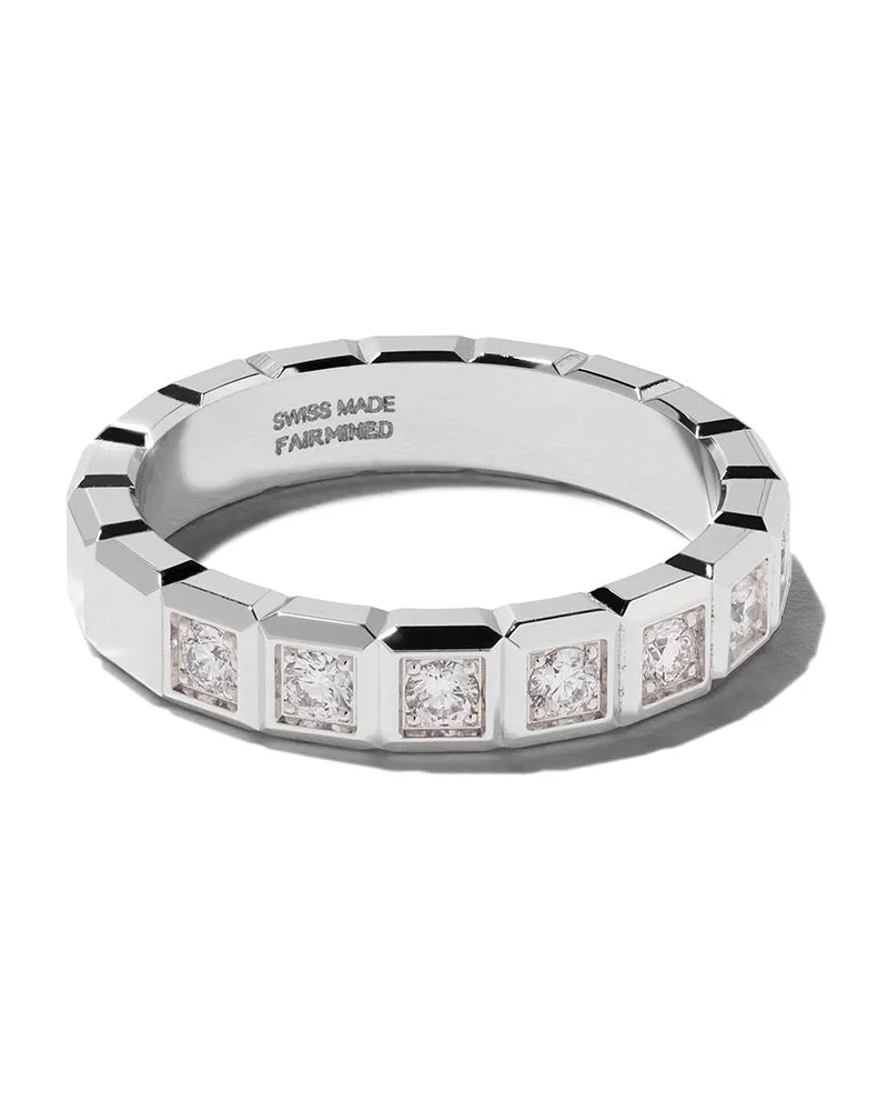 Chopard 18kt 'Ice Cube' Weißgoldring mit Diamant - Silber Silber