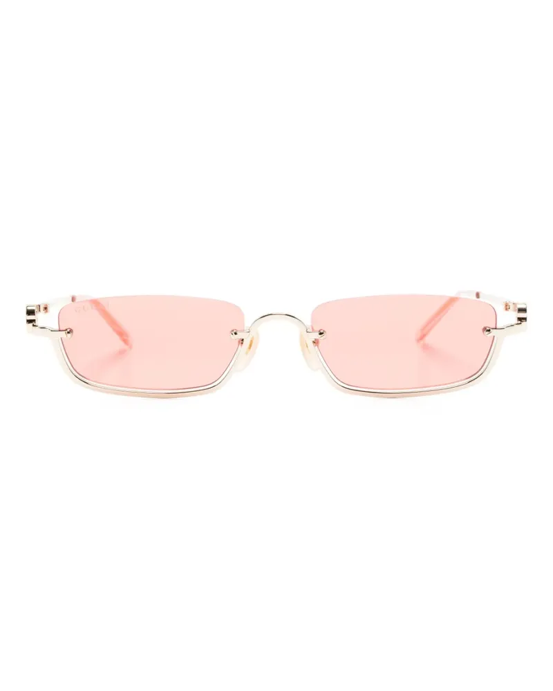 Gucci Sonnenbrille mit eckigem Gestell - Gold Gold