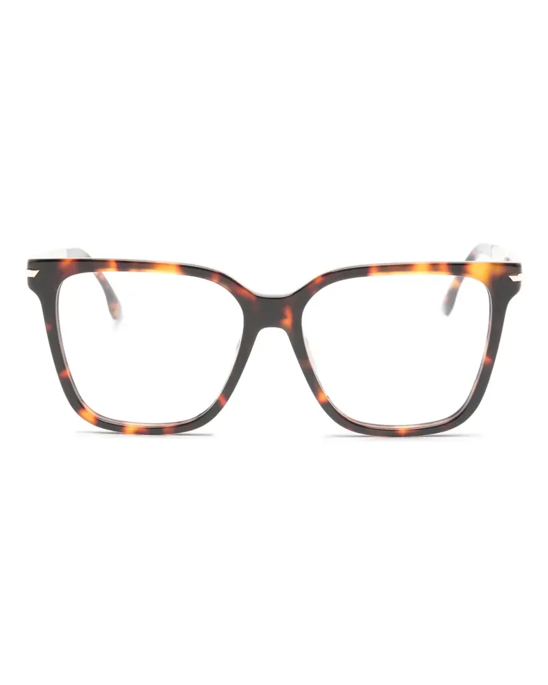 Victoria Beckham Eckige Brille in Schildpattoptik - Schwarz Schwarz