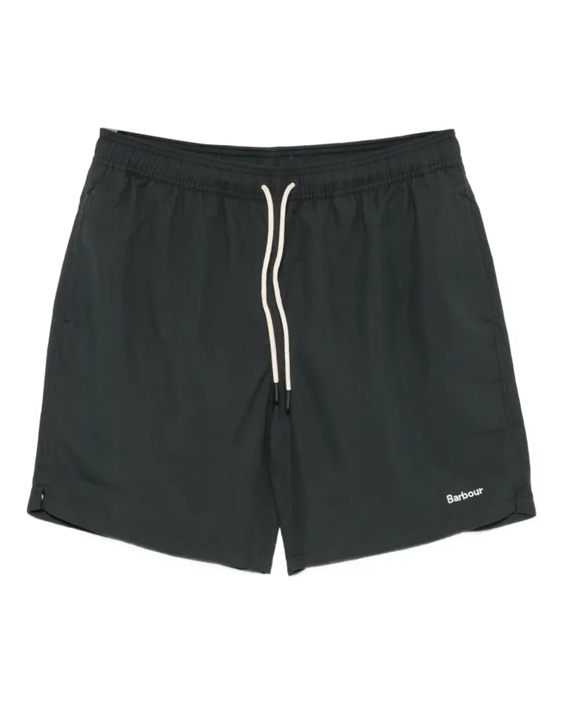 Barbour Staple Badeshorts mit Kordelzug - Schwarz Schwarz