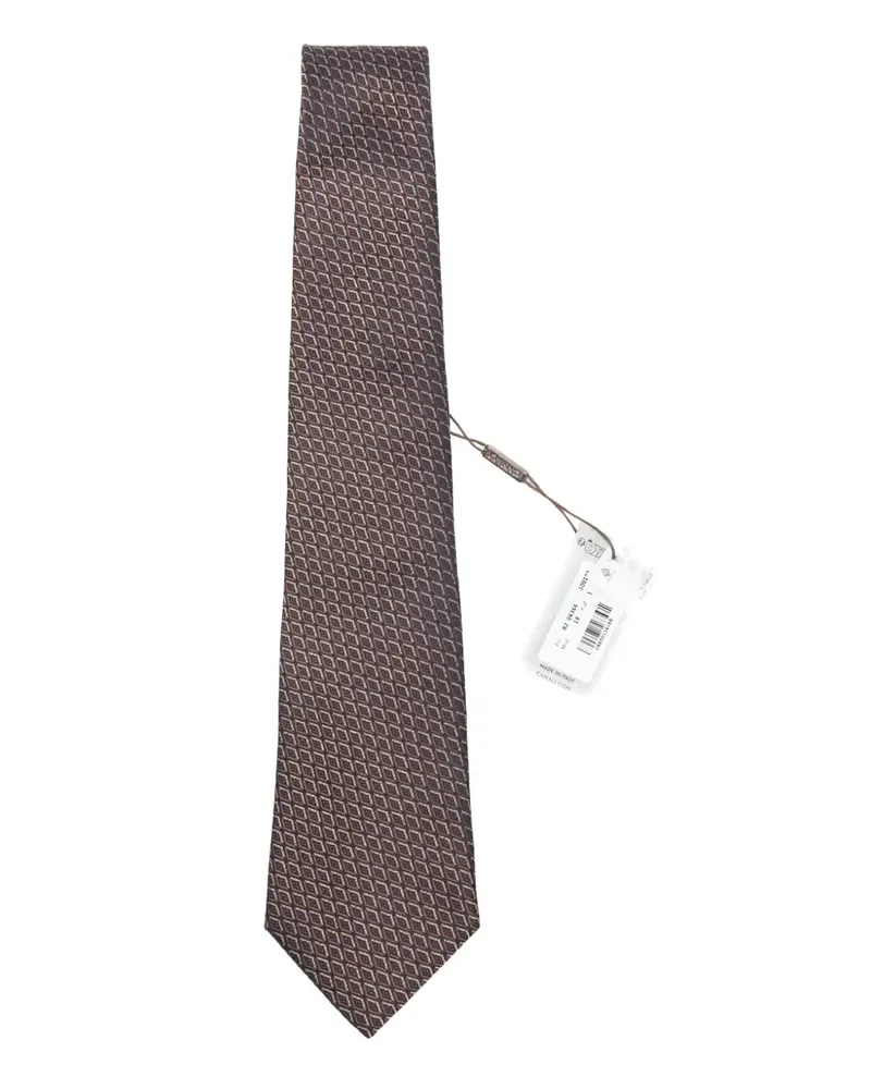 Canali Gemusterte Krawatte - Blau Blau