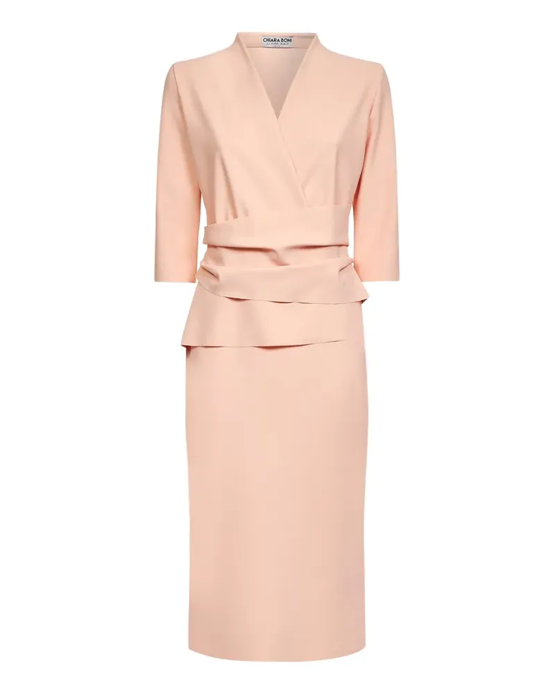 Chiara Boni Drapiertes Kleid mit V-Ausschnitt - Rosa Rosa