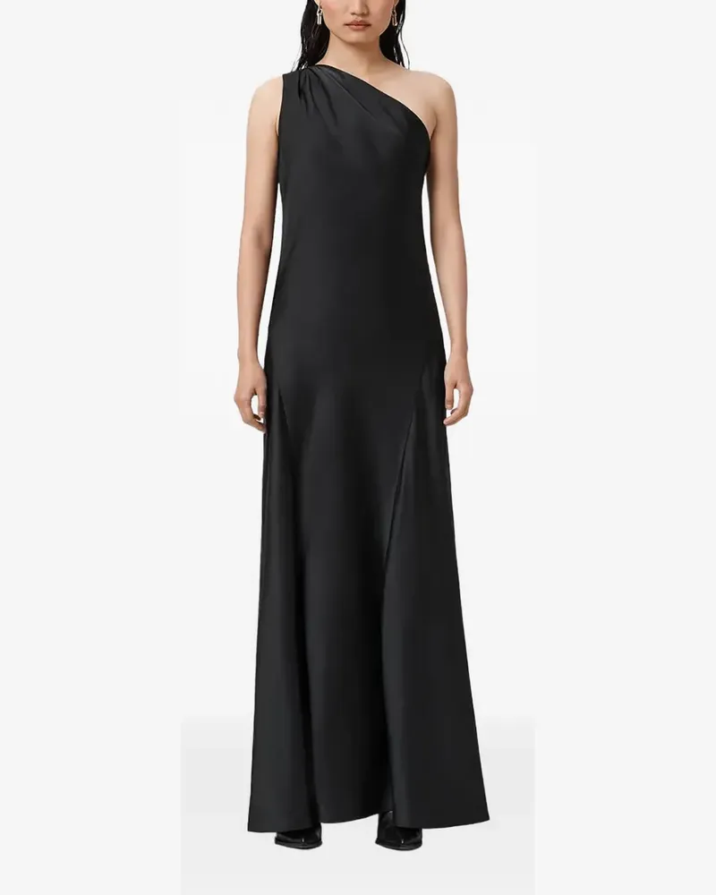 AllSaints Drapiertes Monica One-Shoulder-Maxikleid - Schwarz Schwarz