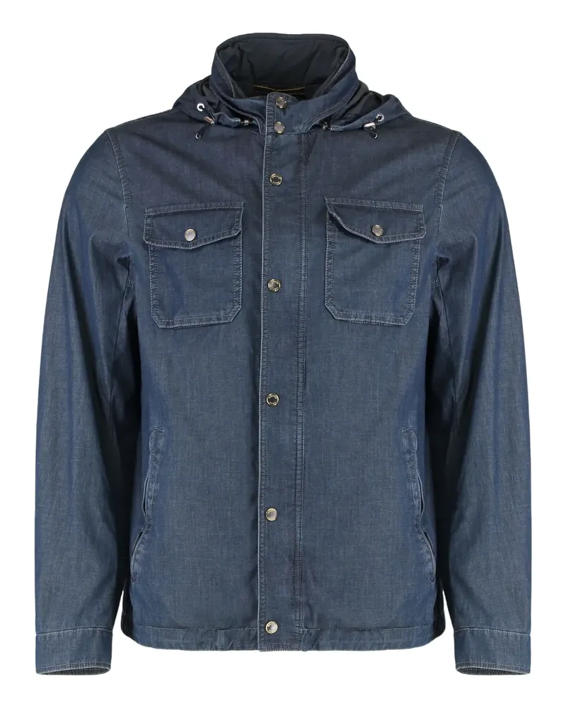 MOORER Jeansjacke mit Kapuze - Blau Blau