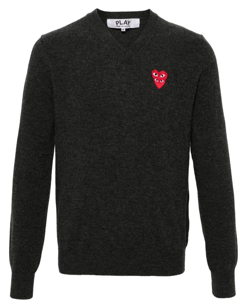 Comme des Garçons Pullover mit Herz-Patch Grau