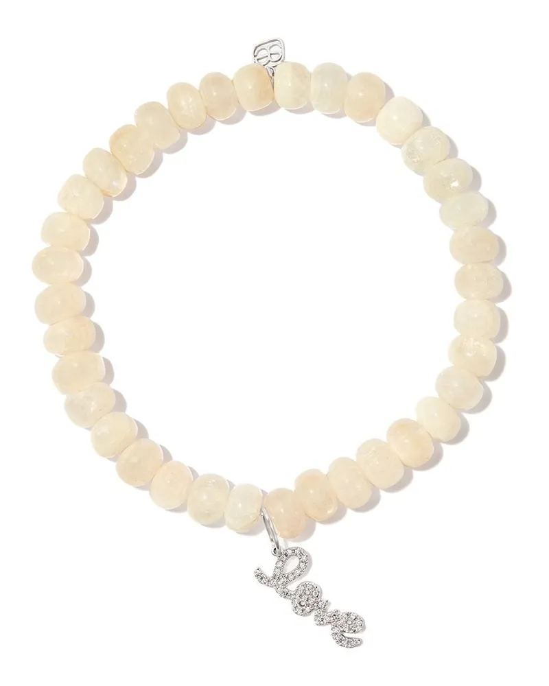 Sydney Evan 14kt Love Script Gelbgoldarmband mit Diamanten - Silber Silber