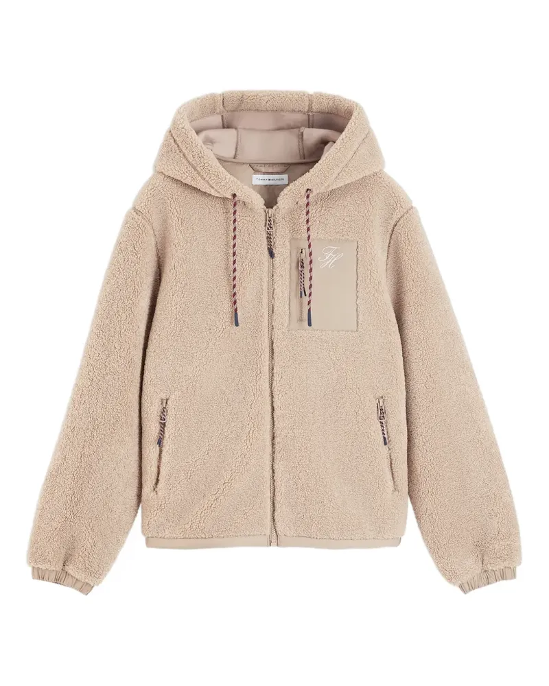 Tommy Hilfiger Kapuzenjacke aus Teddy-Fleece - Nude Nude