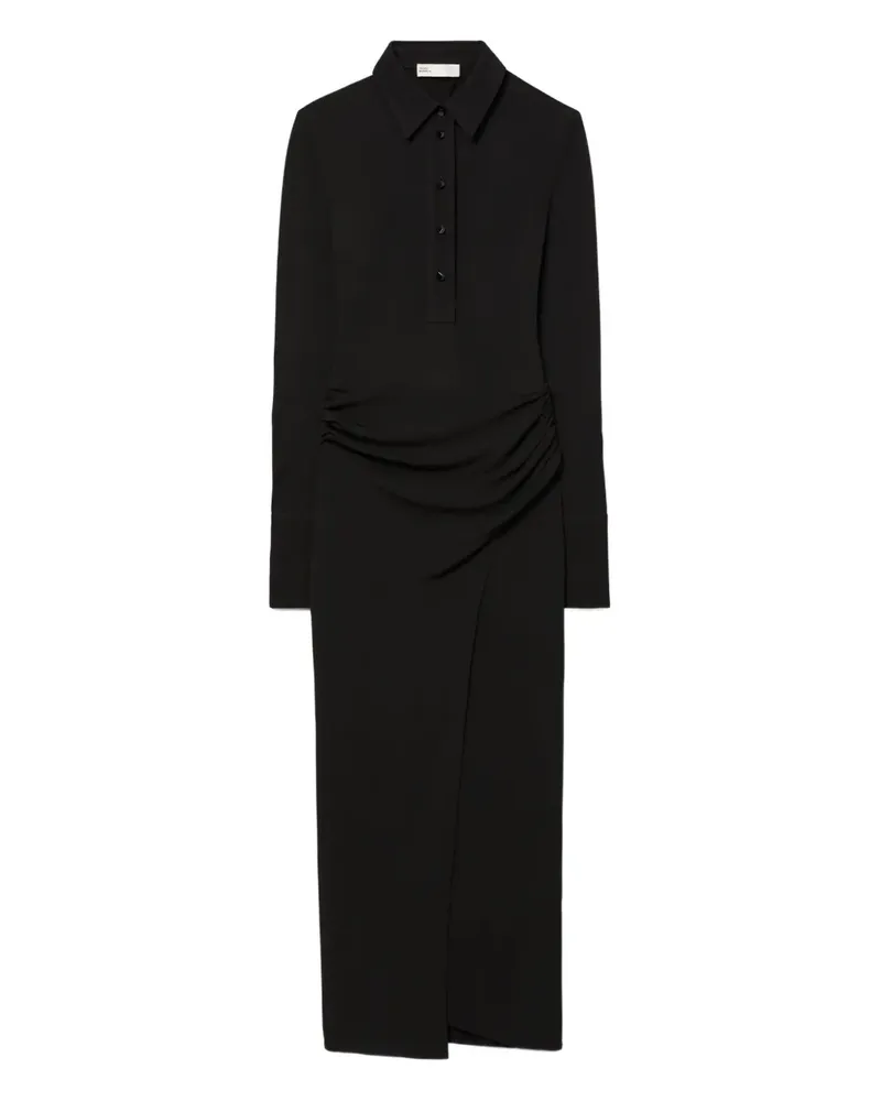 Tory Burch Drapiertes Hemdkleid - Schwarz Schwarz