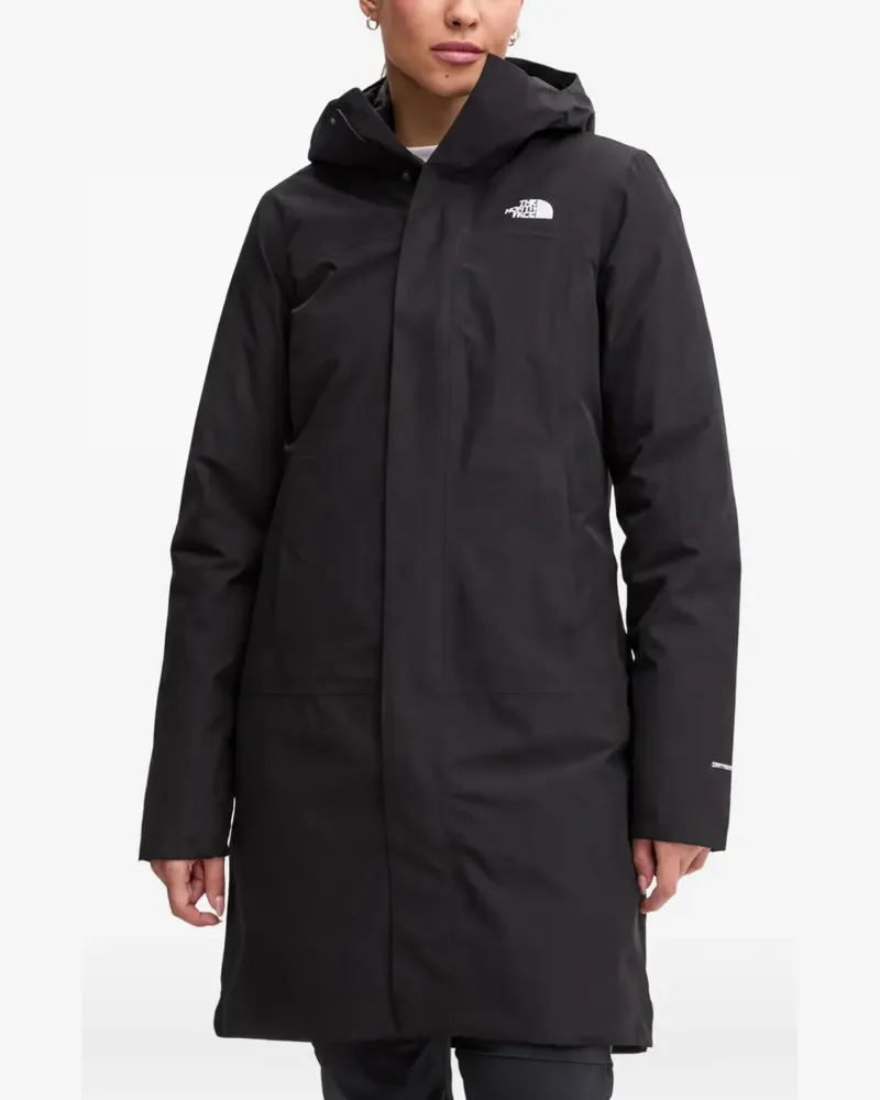 The North Face logo hooded coat - Schwarz Schwarz