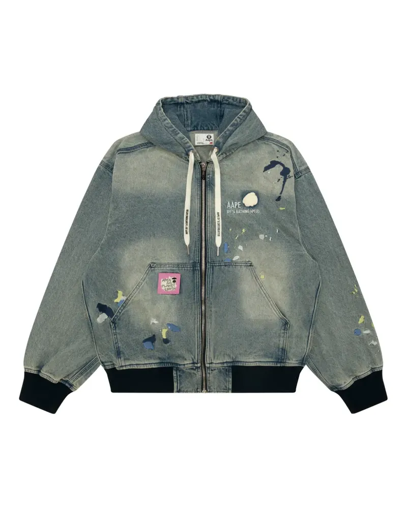 BAPE Jeansjacke mit Kapuze - Blau Blau