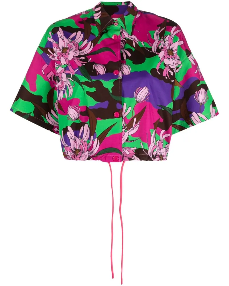 Moncler Cropped-Hemd mit Blumen-Print - Rosa Rosa