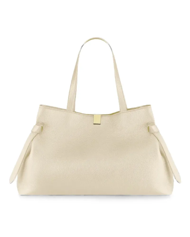 YUZEFI Gyoza Tote Bag aus gekörntem Rindsleder - Nude Nude
