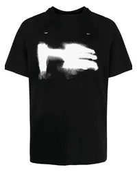 Heliot Emil T-Shirt mit Graffiti-Print Schwarz