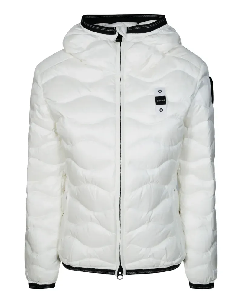 Blauer Camelia wave-quilted hooded jacket - Weiß Weiß