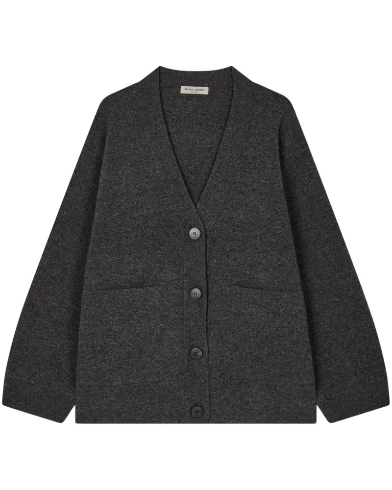 STUDIO TOMBOY Cardigan mit V-Ausschnitt - Grau Grau