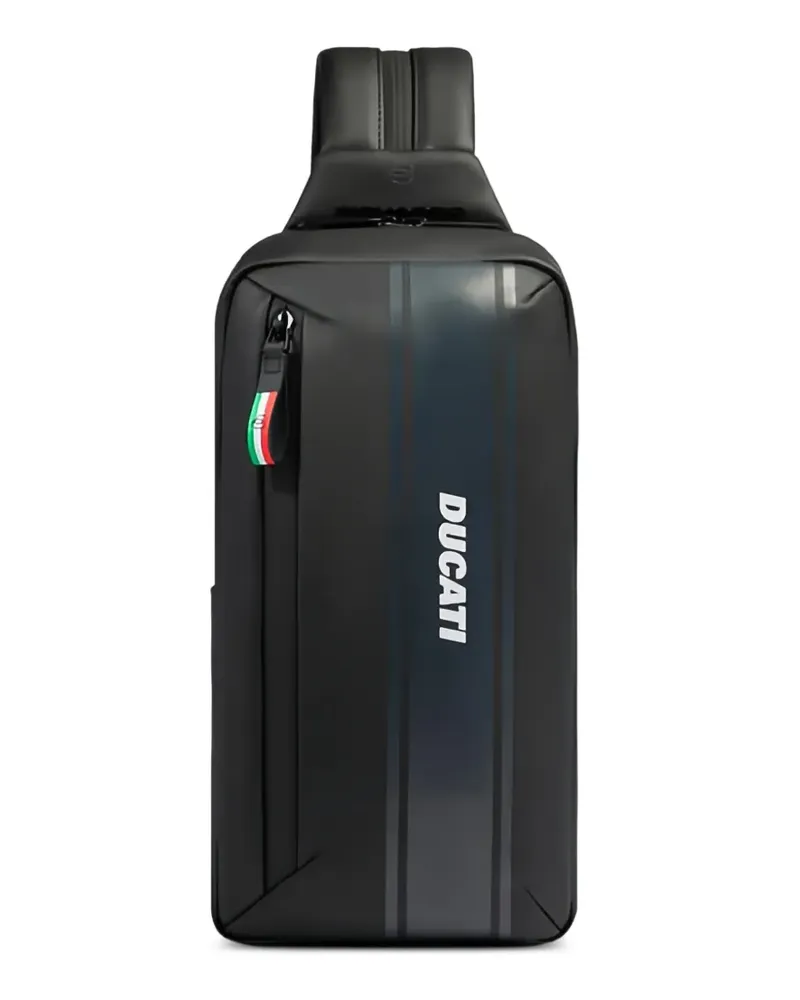 Piquadro x Ducati Rucksack mit Logo - Schwarz Schwarz